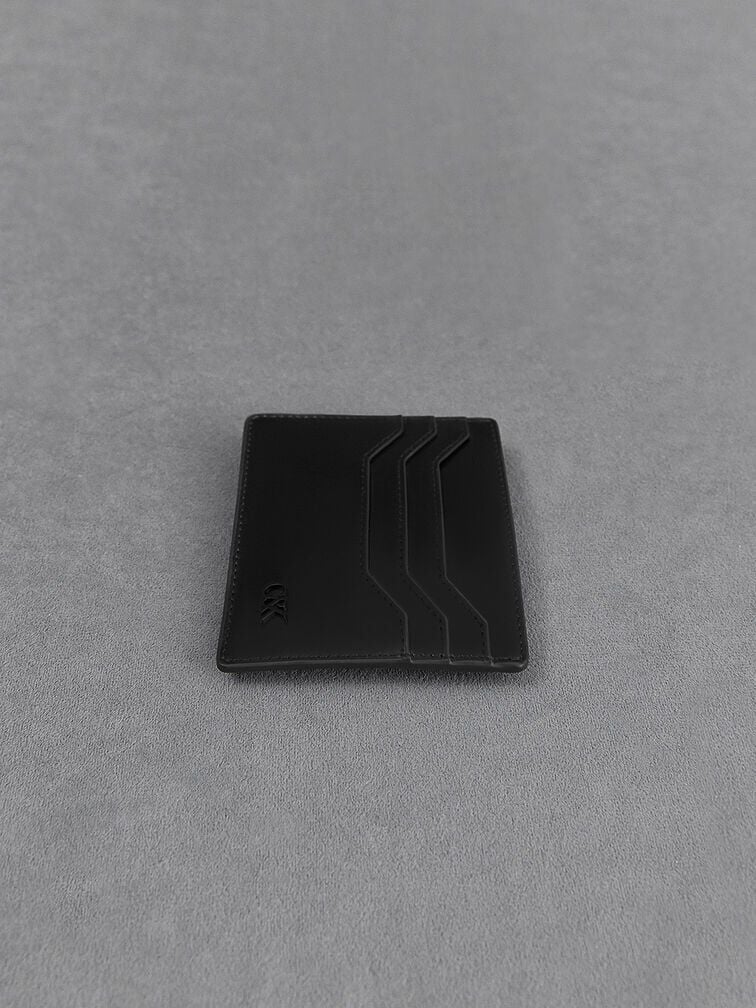 Carli Leather Multi-Slot Card Holder - Black | CHARLES & KEITH