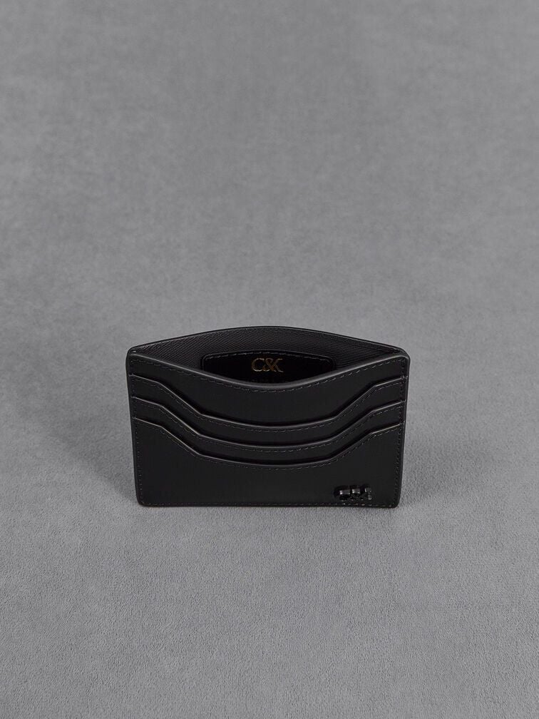 Carli Leather Multi-Slot Card Holder - Black | CHARLES & KEITH
