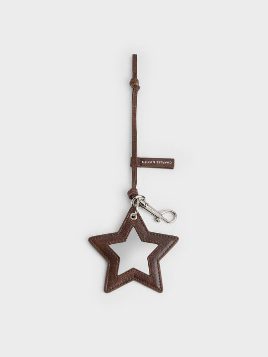 Noane Star Mirror Charm - Distressed Coffee | CHARLES & KEITH