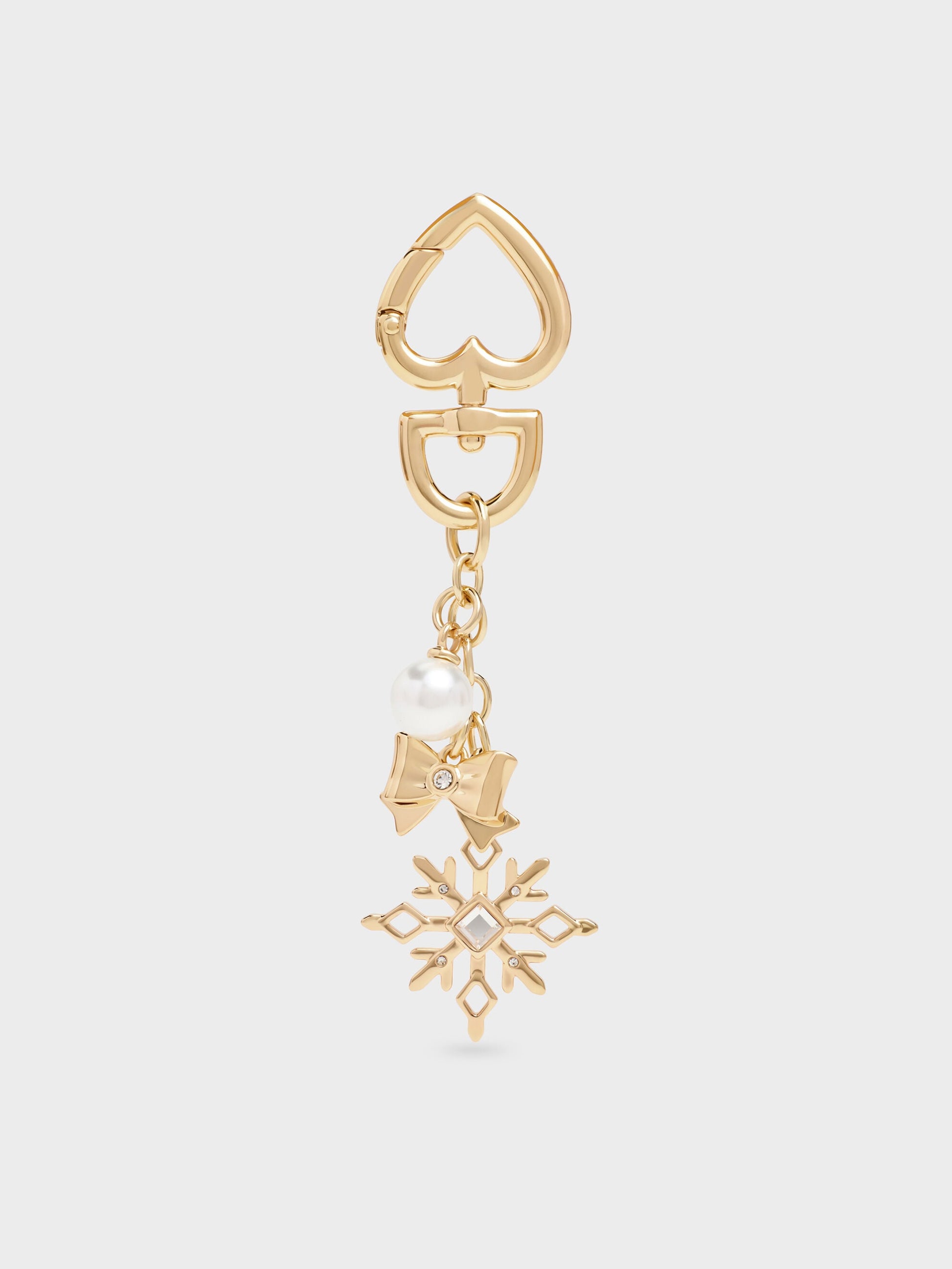 Arrietty Crystal & Pearl Snowflake Charm - Gold | CHARLES & KEITH