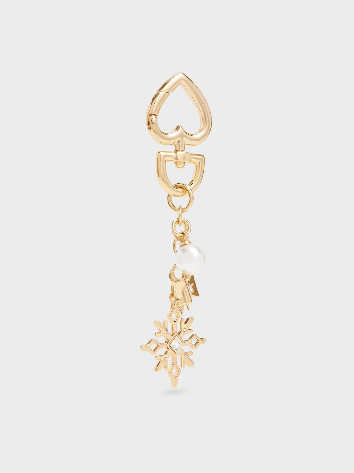 Arrietty Crystal & Pearl Snowflake Charm - Gold | CHARLES & KEITH