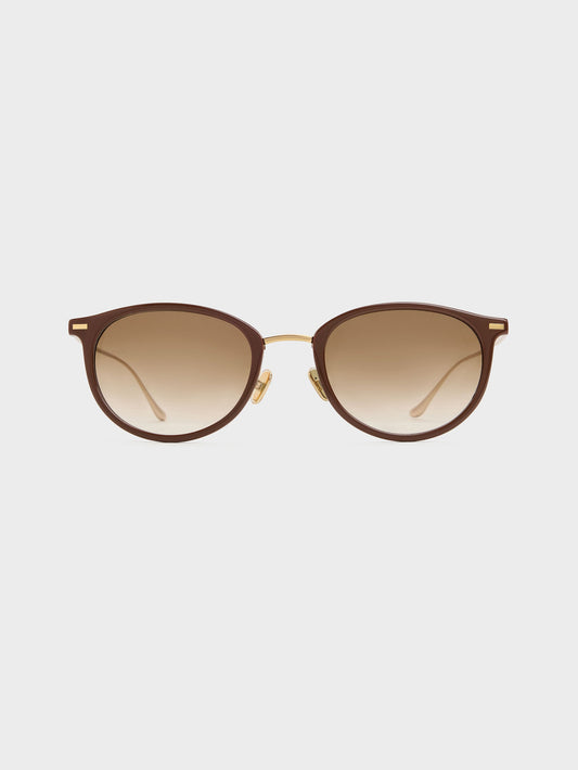 Minnow Metal-Rim Round Sunglasses - Pecan Brown | CHARLES & KEITH