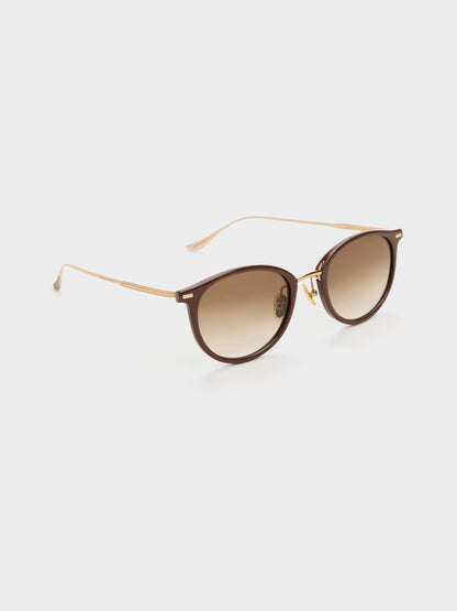 Minnow Metal-Rim Round Sunglasses - Pecan Brown | CHARLES & KEITH