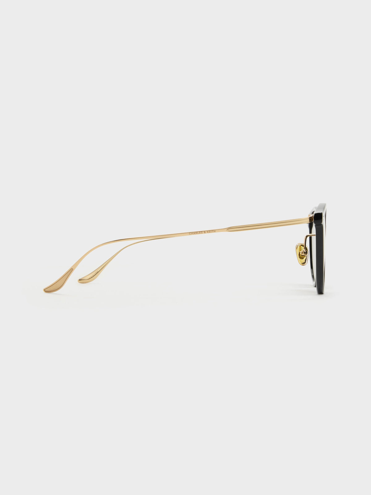 Minnow Metal-Rim Round Sunglasses - Black | CHARLES & KEITH
