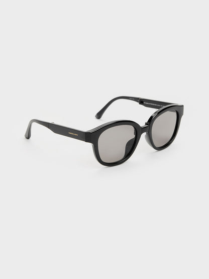 Brea Round Sunglasses - Black | CHARLES & KEITH