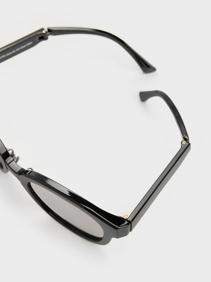 Brea Round Sunglasses - Black | CHARLES & KEITH