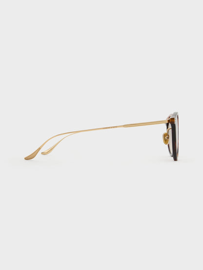 Minnow Metal-Rim Round Sunglasses - T. Shell | CHARLES & KEITH