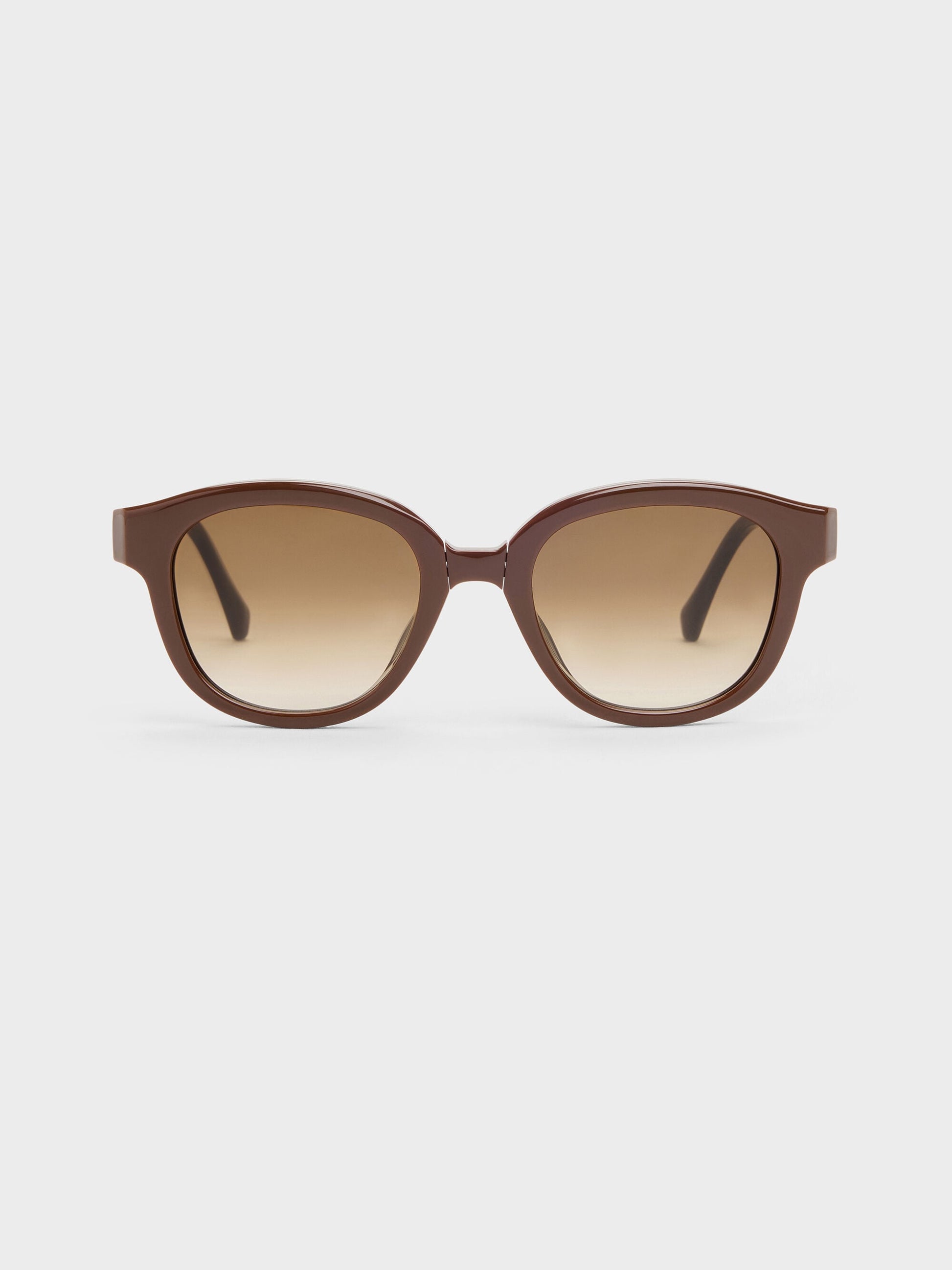 Brea Round Sunglasses - Pecan Brown | CHARLES & KEITH
