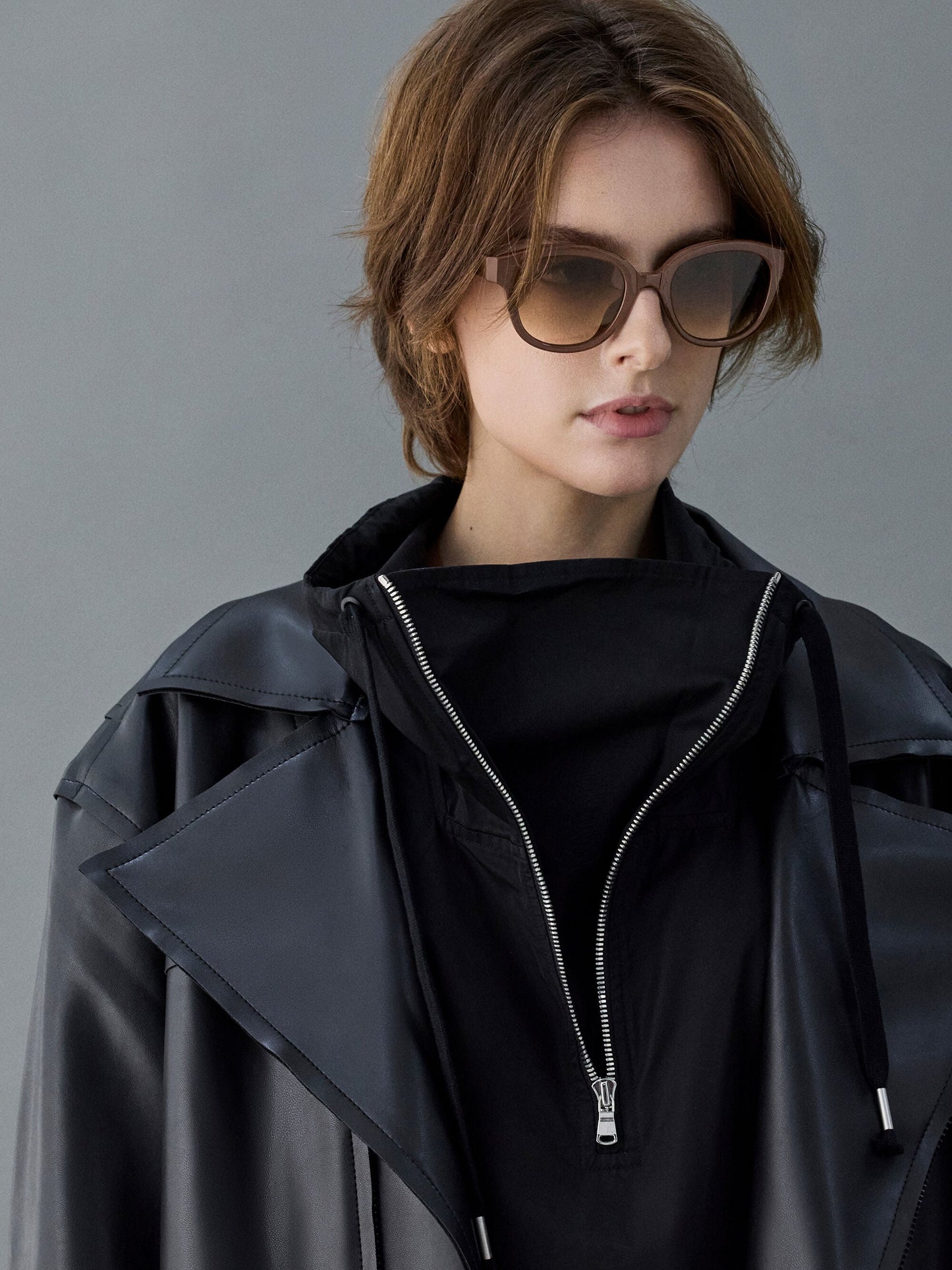 Brea Round Sunglasses - Pecan Brown | CHARLES & KEITH