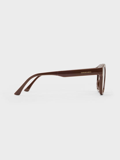 Brea Round Sunglasses - Pecan Brown | CHARLES & KEITH