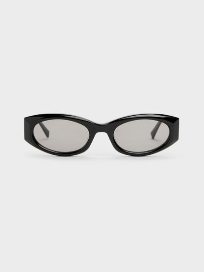 Aubrey Oval Sunglasses - Noir | CHARLES & KEITH