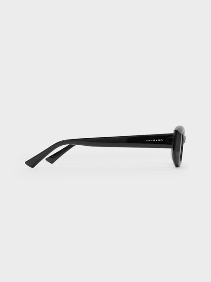 Aubrey Oval Sunglasses - Noir | CHARLES & KEITH