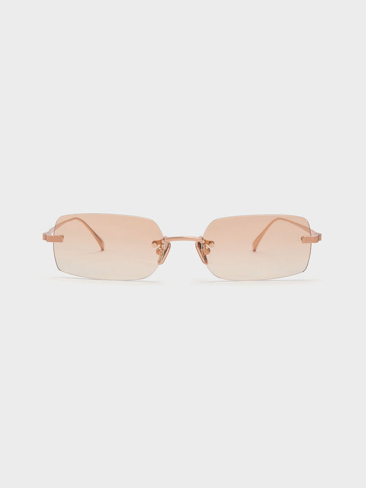 Easton Rimless Rectangular Sunglasses - Rose Gold | CHARLES & KEITH