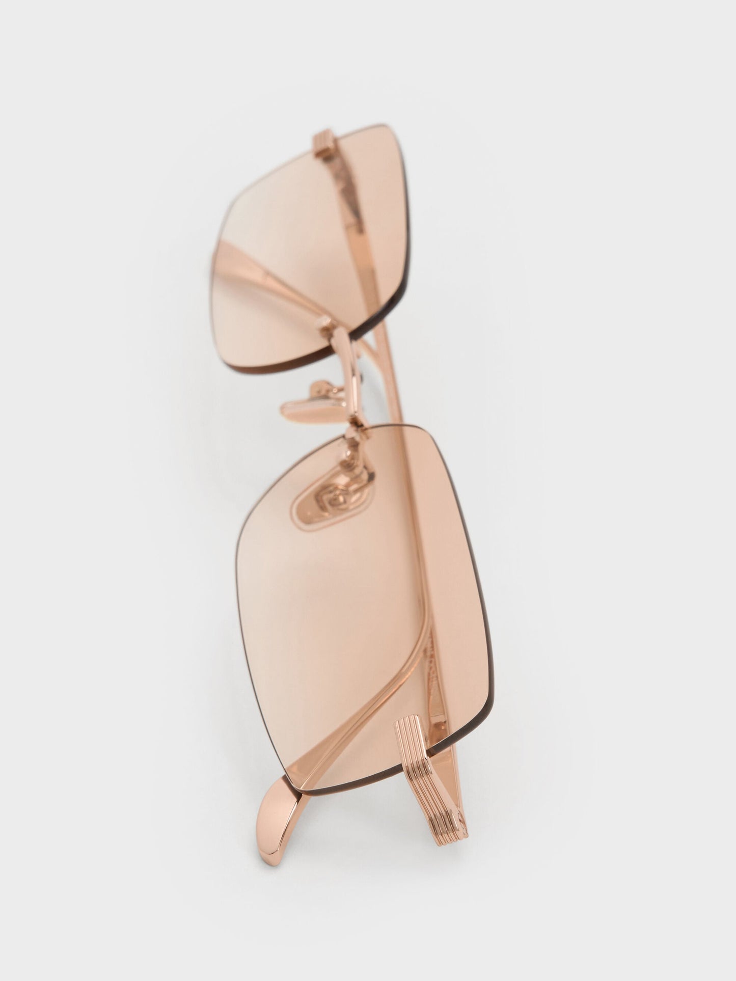 Easton Rimless Rectangular Sunglasses - Rose Gold | CHARLES & KEITH