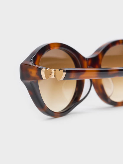 Pecola Oval Sunglasses - T. Shell | CHARLES & KEITH