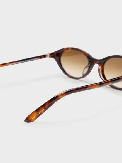 Pecola Oval Sunglasses - T. Shell | CHARLES & KEITH
