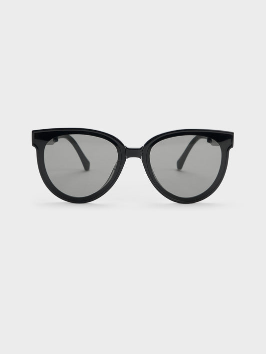 Brea Foldable Aviator Sunglasses - Black | CHARLES & KEITH