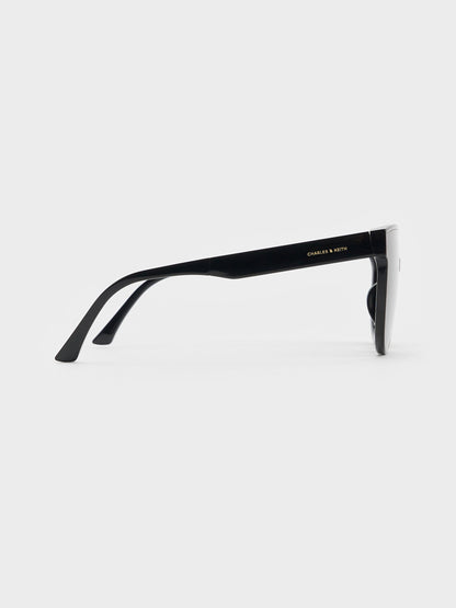 Brea Foldable Aviator Sunglasses - Black | CHARLES & KEITH