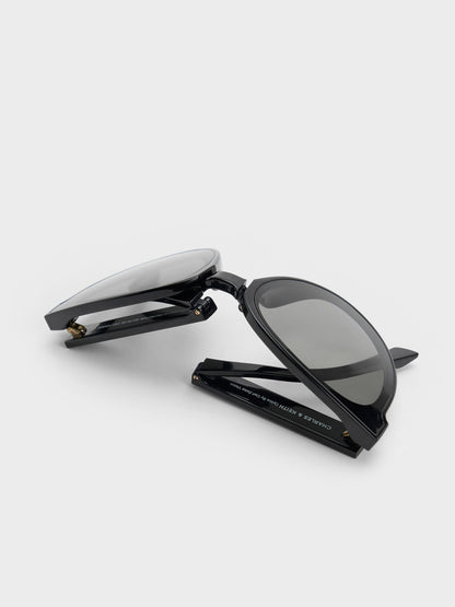 Brea Foldable Aviator Sunglasses - Black | CHARLES & KEITH
