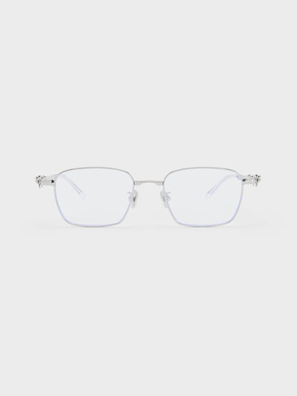 Paige Clear Rectangular Sunglasses - Silver | CHARLES & KEITH