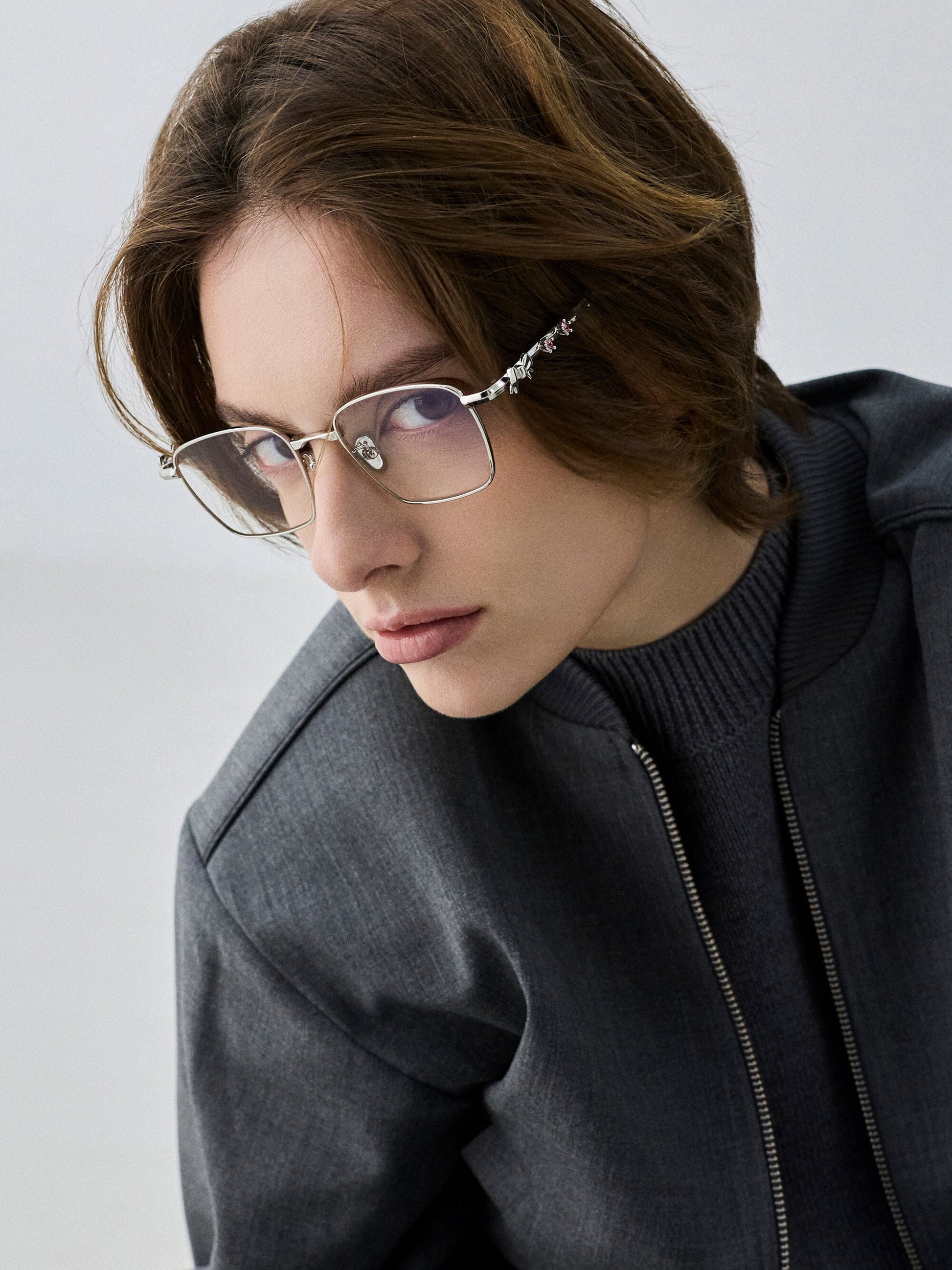 Paige Clear Rectangular Sunglasses - Silver | CHARLES & KEITH