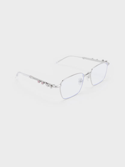 Paige Clear Rectangular Sunglasses - Silver | CHARLES & KEITH