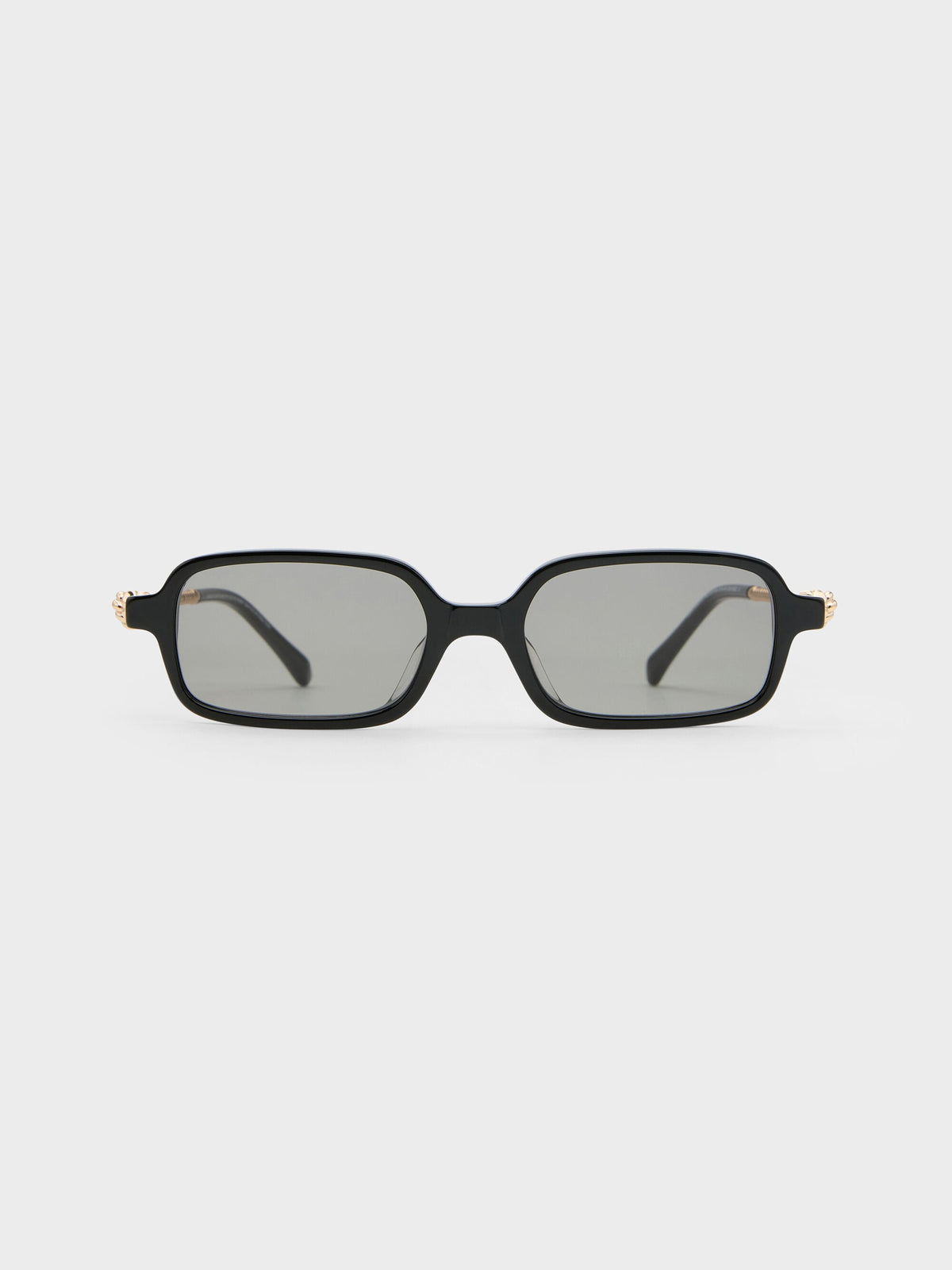 Sable Knot Rectangular Sunglasses - Black | CHARLES & KEITH