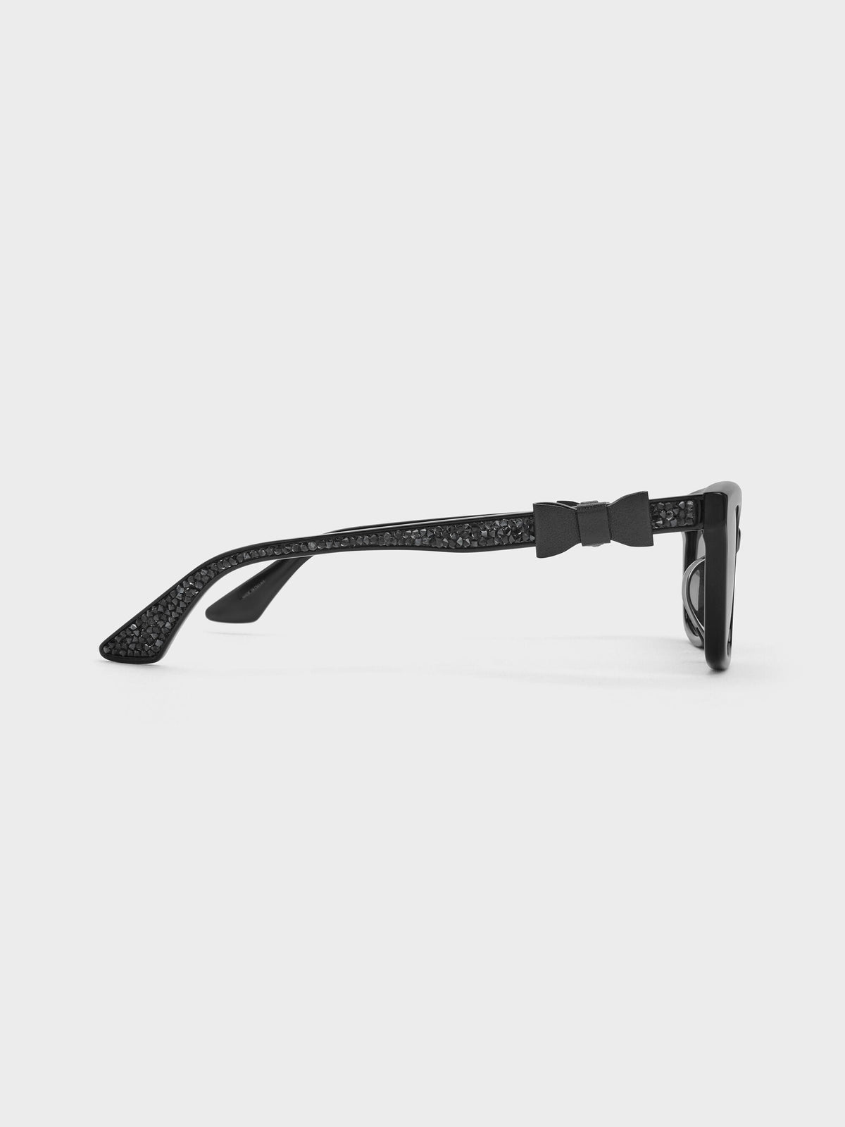 Tanya Bow Rectangular Sunglasses - Jet Black | CHARLES & KEITH