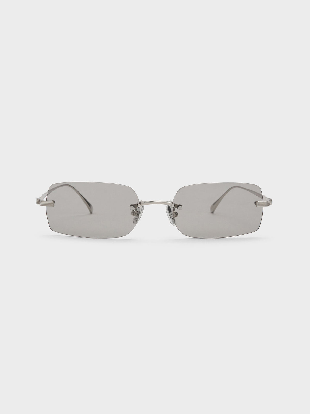 Easton Rimless Rectangular Sunglasses - Silver | CHARLES & KEITH