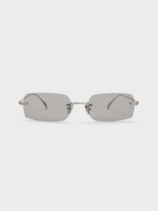 Easton Rimless Rectangular Sunglasses - Silver | CHARLES & KEITH