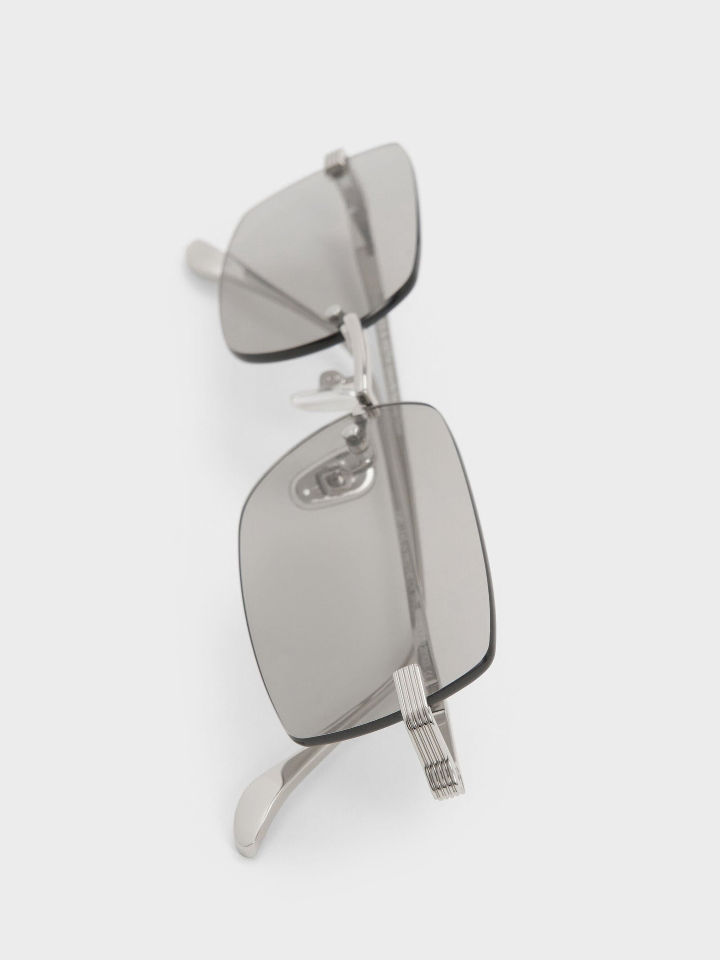 Easton Rimless Rectangular Sunglasses - Silver | CHARLES & KEITH
