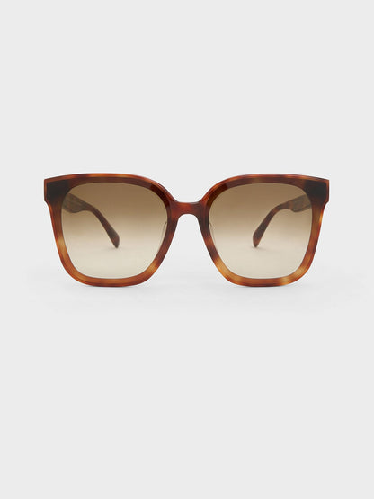 Gabine Tortoiseshell Oversized Butterfly Sunglasses - T. Shell | CHARLES & KEITH
