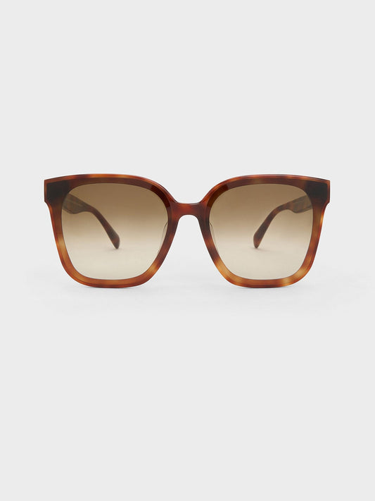 Gabine Tortoiseshell Oversized Butterfly Sunglasses - T. Shell | CHARLES & KEITH