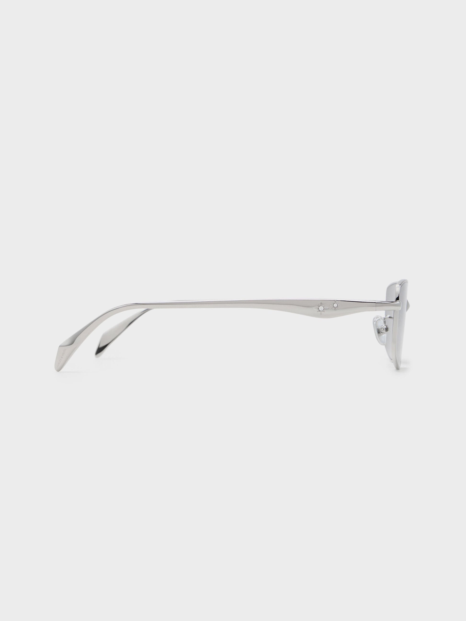 Celestia Rectangular Sunglasses - Silver | CHARLES & KEITH