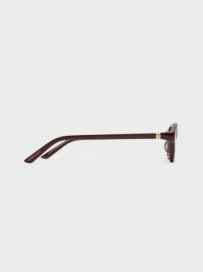 Pecola Oval Sunglasses - Wineberry Red | CHARLES & KEITH