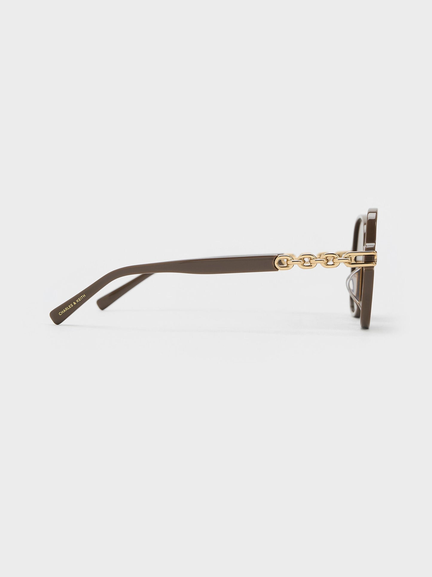 Delaney Chain-Link Butterfly Sunglasses - Chestnut Brown | CHARLES & KEITH