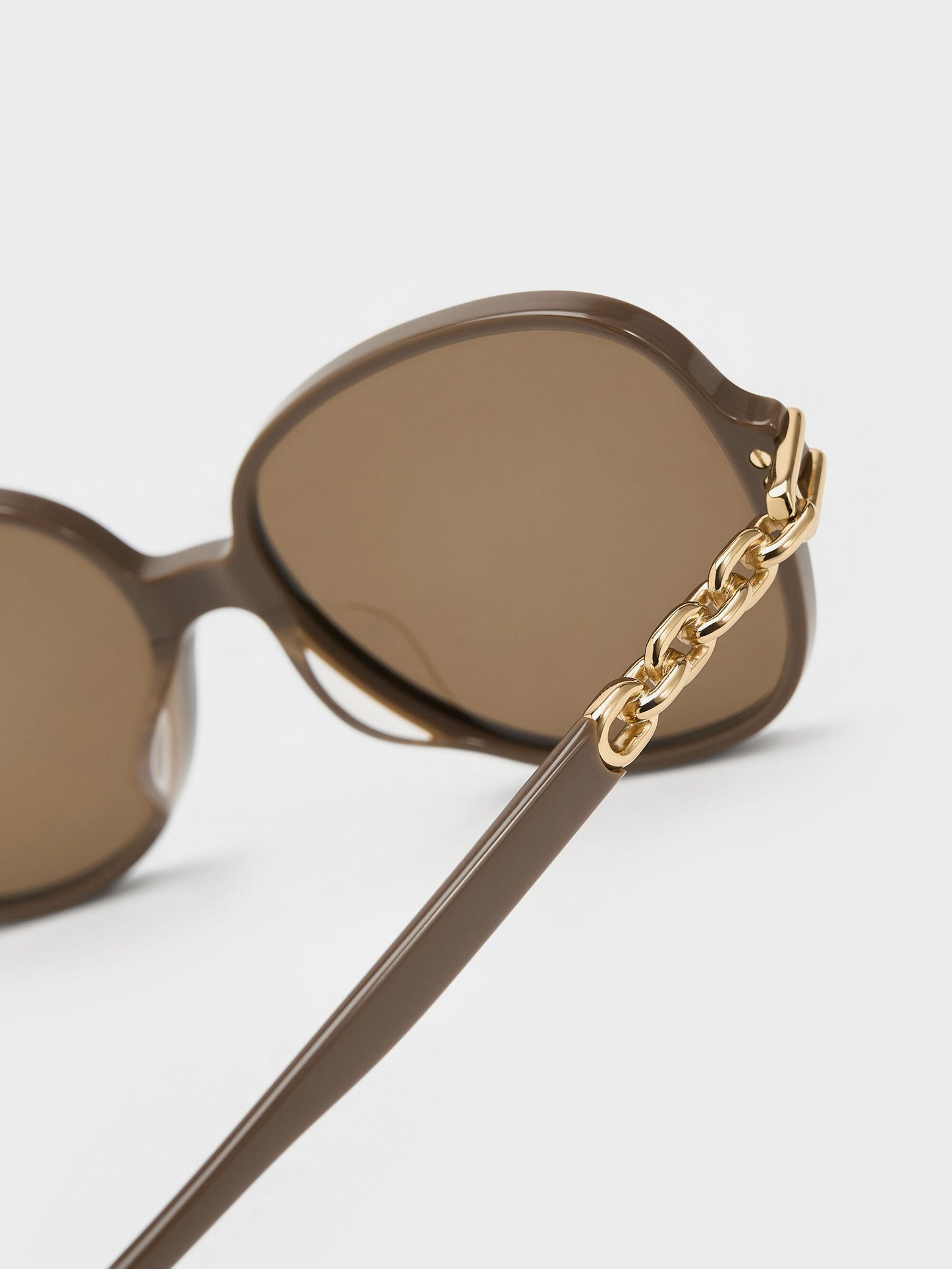 Delaney Chain-Link Butterfly Sunglasses - Chestnut Brown | CHARLES & KEITH