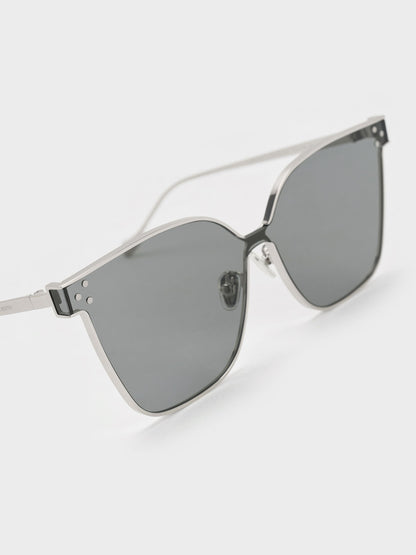 Ginny Butterfly Sunglasses - Silver | CHARLES & KEITH