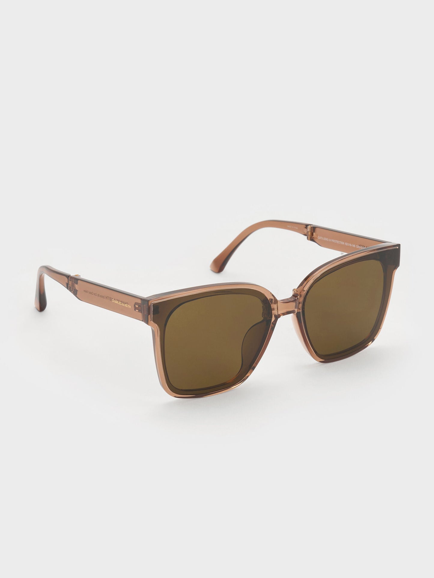 Brea Foldable Sunglasses - Chestnut Brown | CHARLES & KEITH