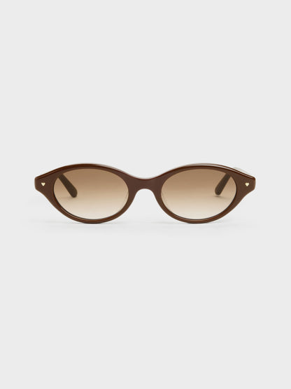 Pecola Oval Sunglasses - Pecan Brown | CHARLES & KEITH