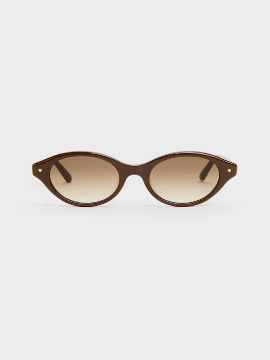 Pecola Oval Sunglasses - Pecan Brown | CHARLES & KEITH