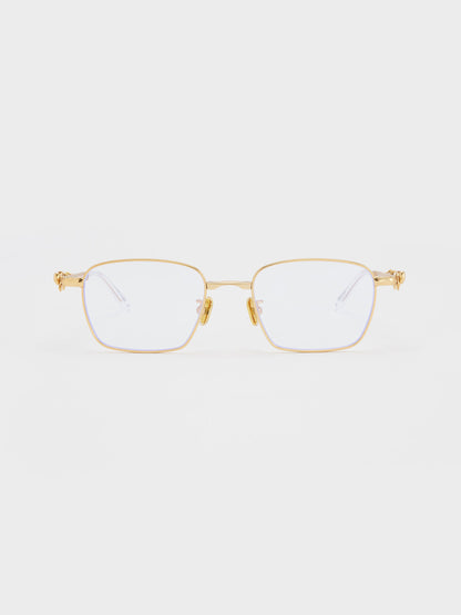 Paige Clear Rectangular Sunglasses - Brush Gold | CHARLES & KEITH