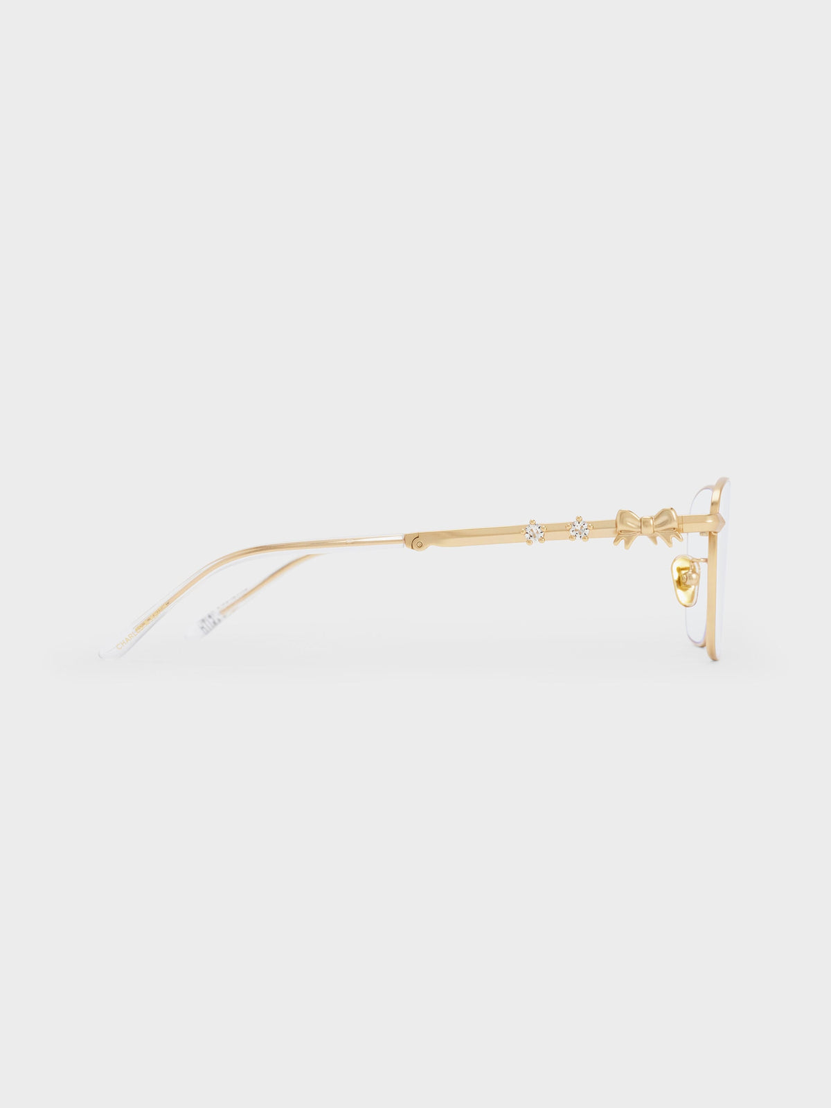 Paige Clear Rectangular Sunglasses - Brush Gold | CHARLES & KEITH