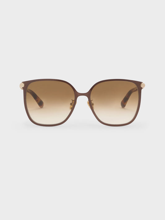 Ophelia Square Sunglasses - Brown | CHARLES & KEITH