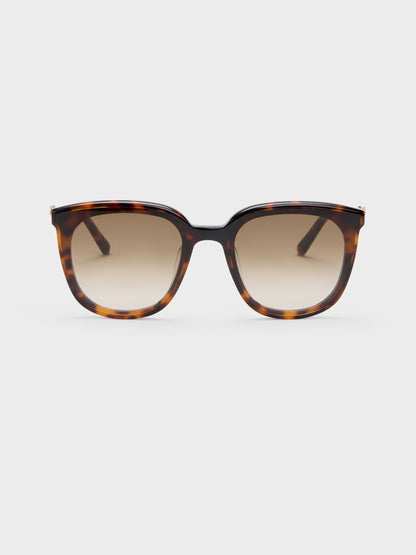 Paige Bow Square Sunglasses - T. Shell | CHARLES & KEITH