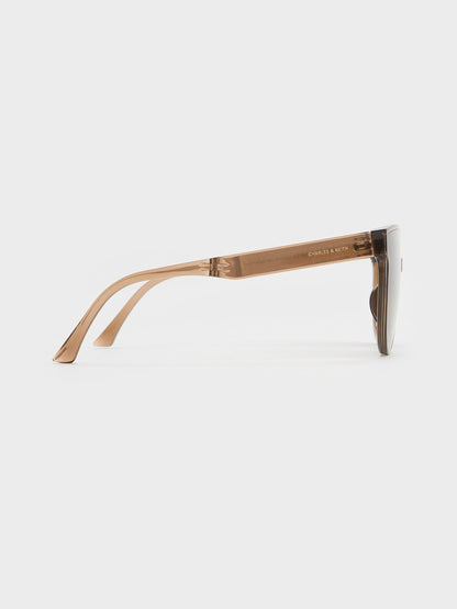 Brea Foldable Aviator Sunglasses - Chestnut Brown | CHARLES & KEITH