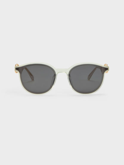 Ciara Heart-Motif Sunglasses - Mint Green | CHARLES & KEITH
