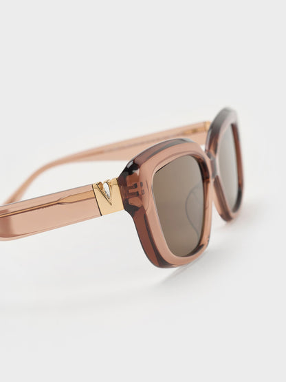 Alix Butterfly Sunglasses - Chestnut Brown | CHARLES & KEITH