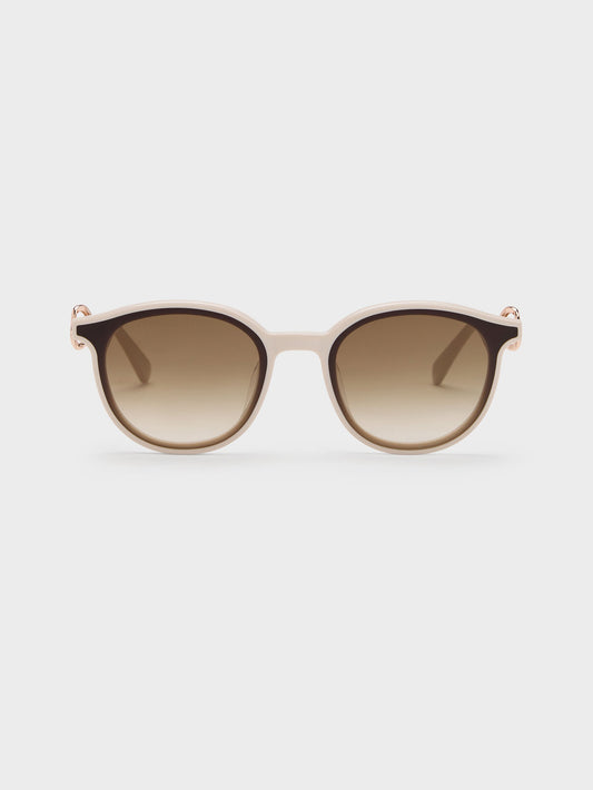 Ciara Heart-Motif Sunglasses - Oat | CHARLES & KEITH