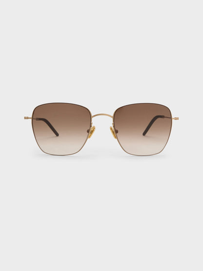 Miranda Square Sunglasses - Light Gold | CHARLES & KEITH